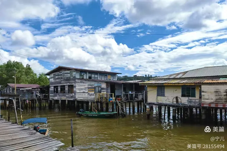 文莱河,水上人家